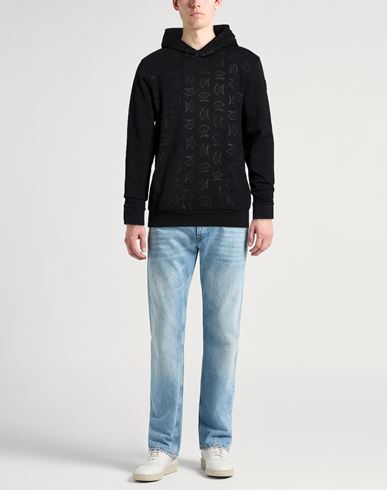 Man Sweatshirt Black Size M Cotton, Polyester, Elastane