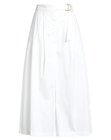 Woman Pants White Size 6 Cotton, Elastane