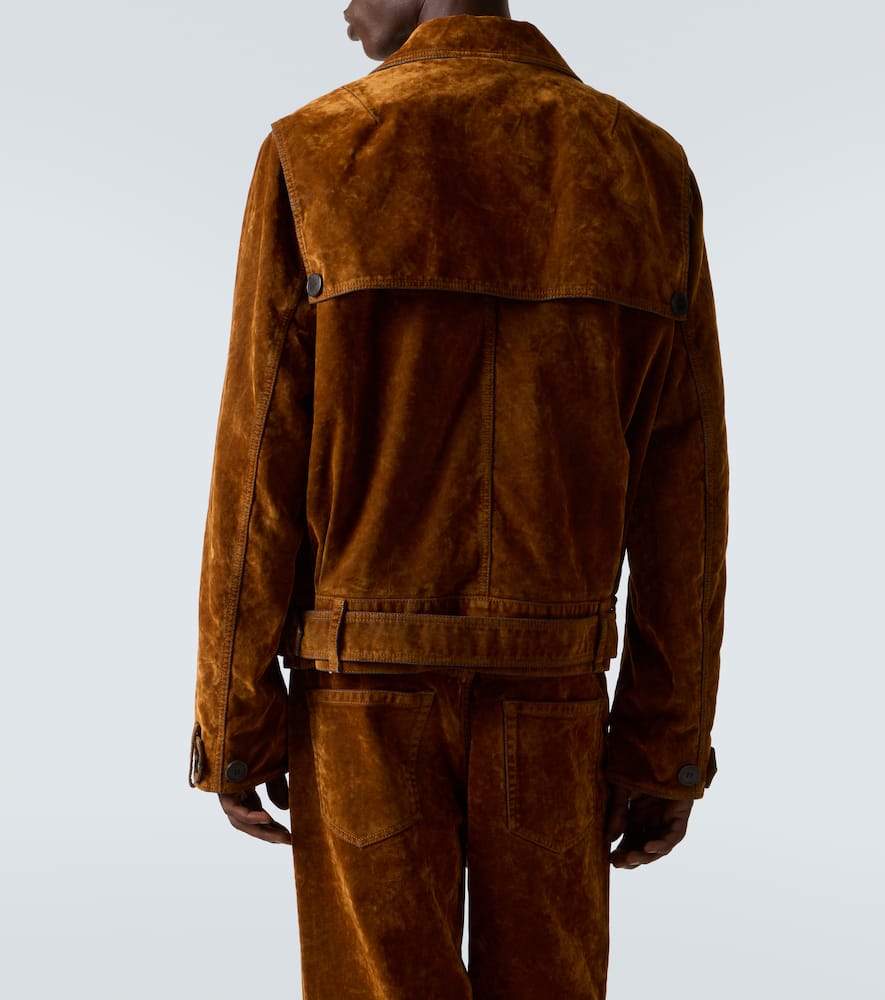 Vassel belted cotton biker jacket
