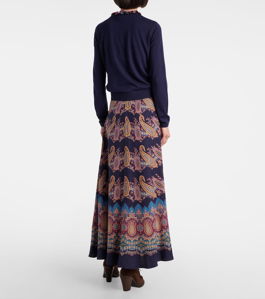 Embellished silk and cashmere cardigan
