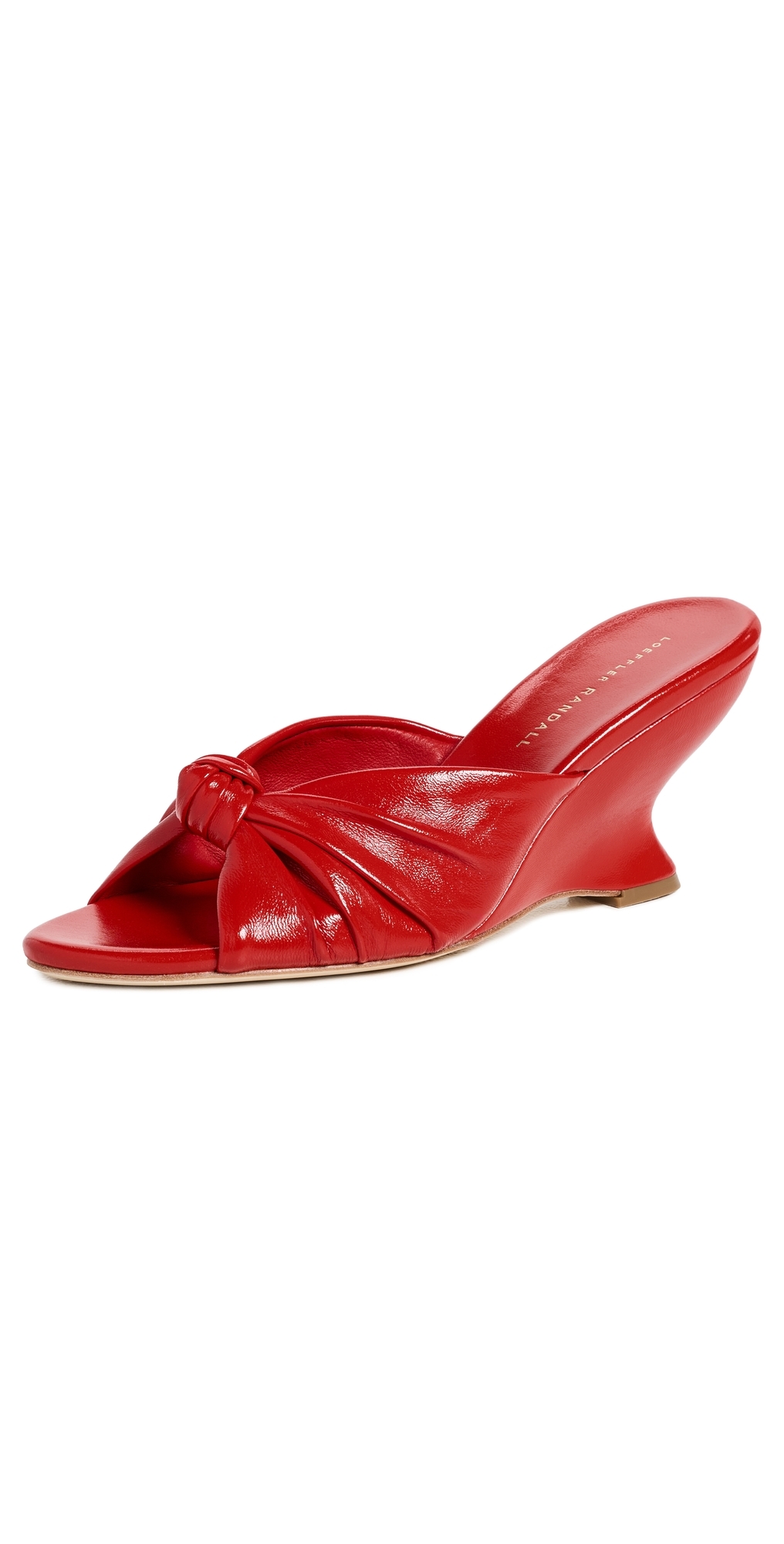 Marsy Angled Wedge Sandals Red