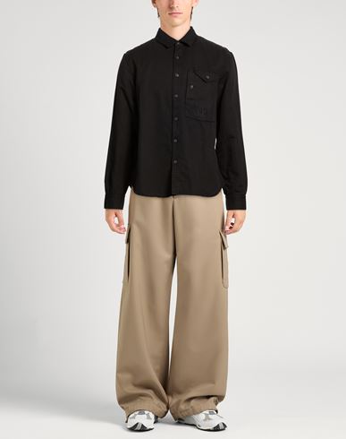 C. p. Company Man Shirt Black Size L Cotton, Linen