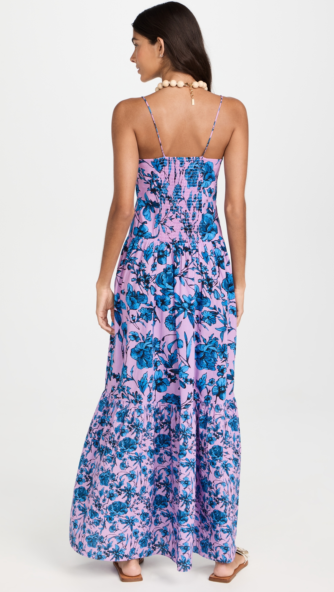 Square Neck Maxi Dress Lilac Print 