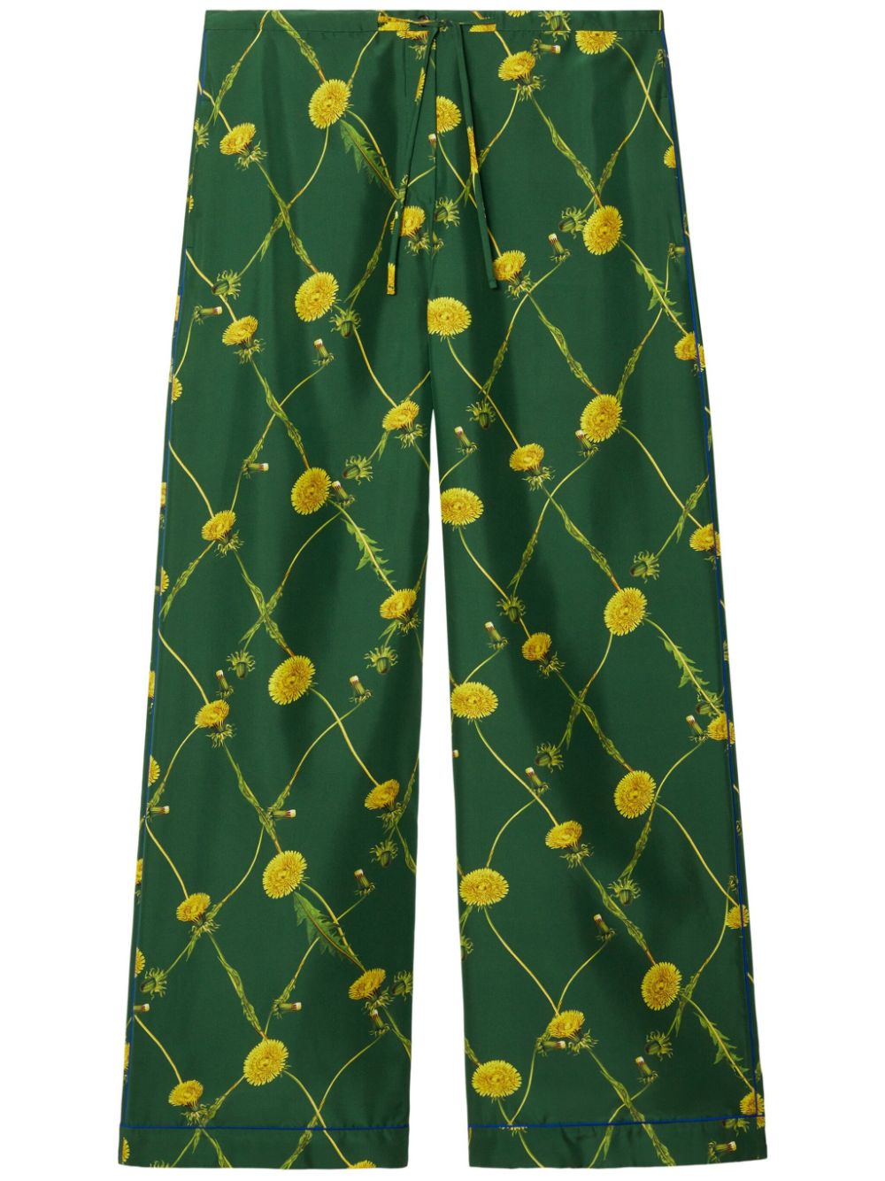 Dandelion floral-print flared trousers - Green