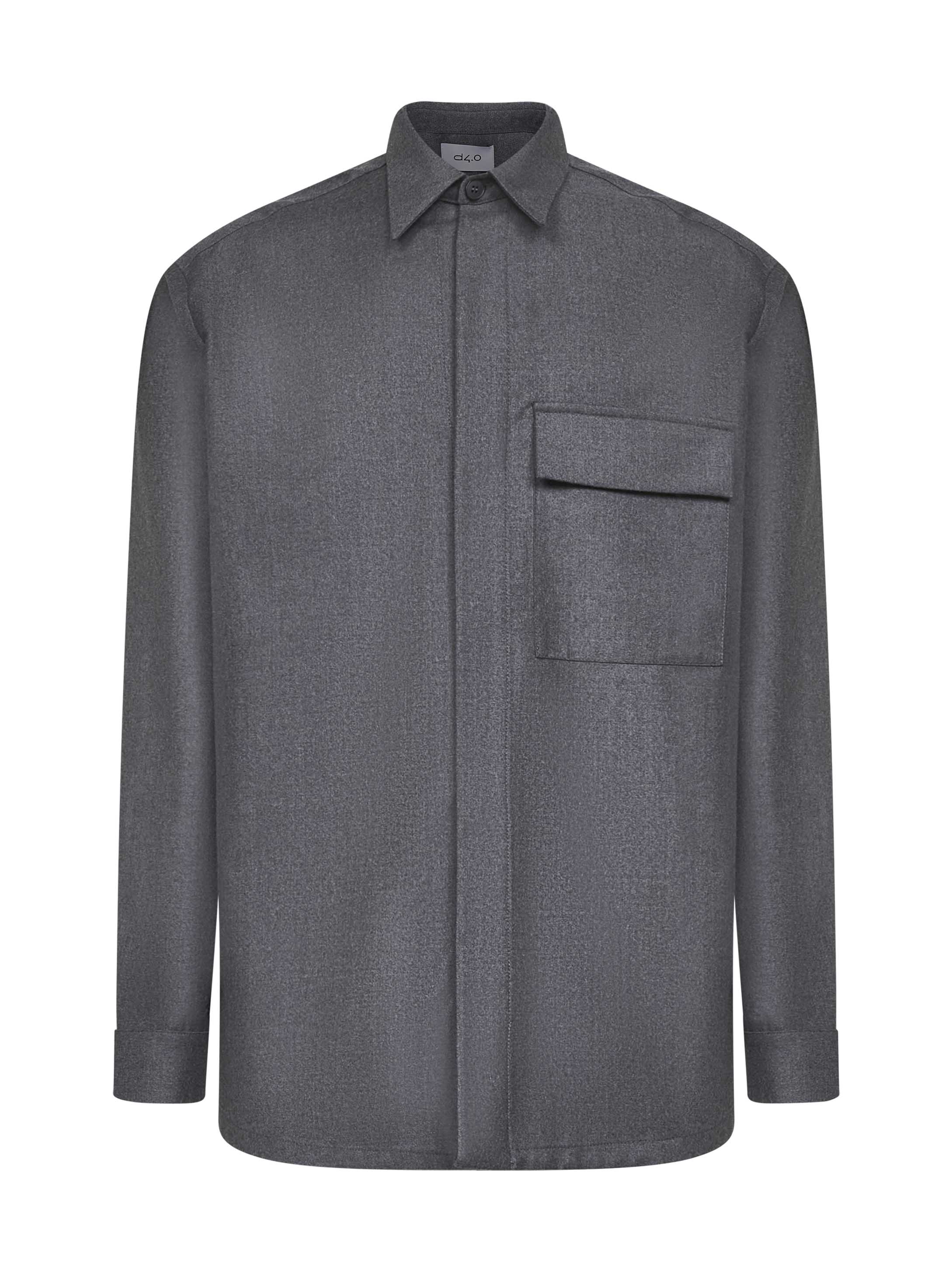 Virgin Wool Shirt Jacket — Gray