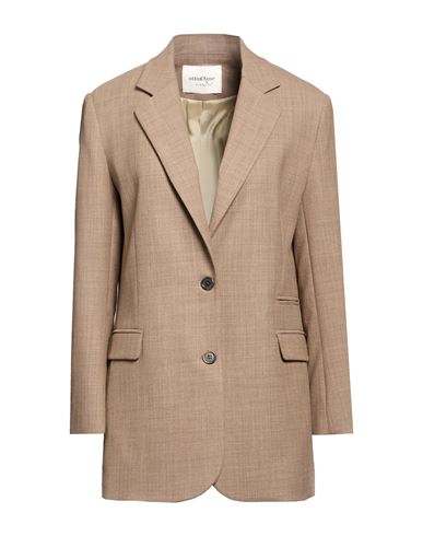 Woman Blazer Light brown Size 2 Polyester, Wool, Elastane