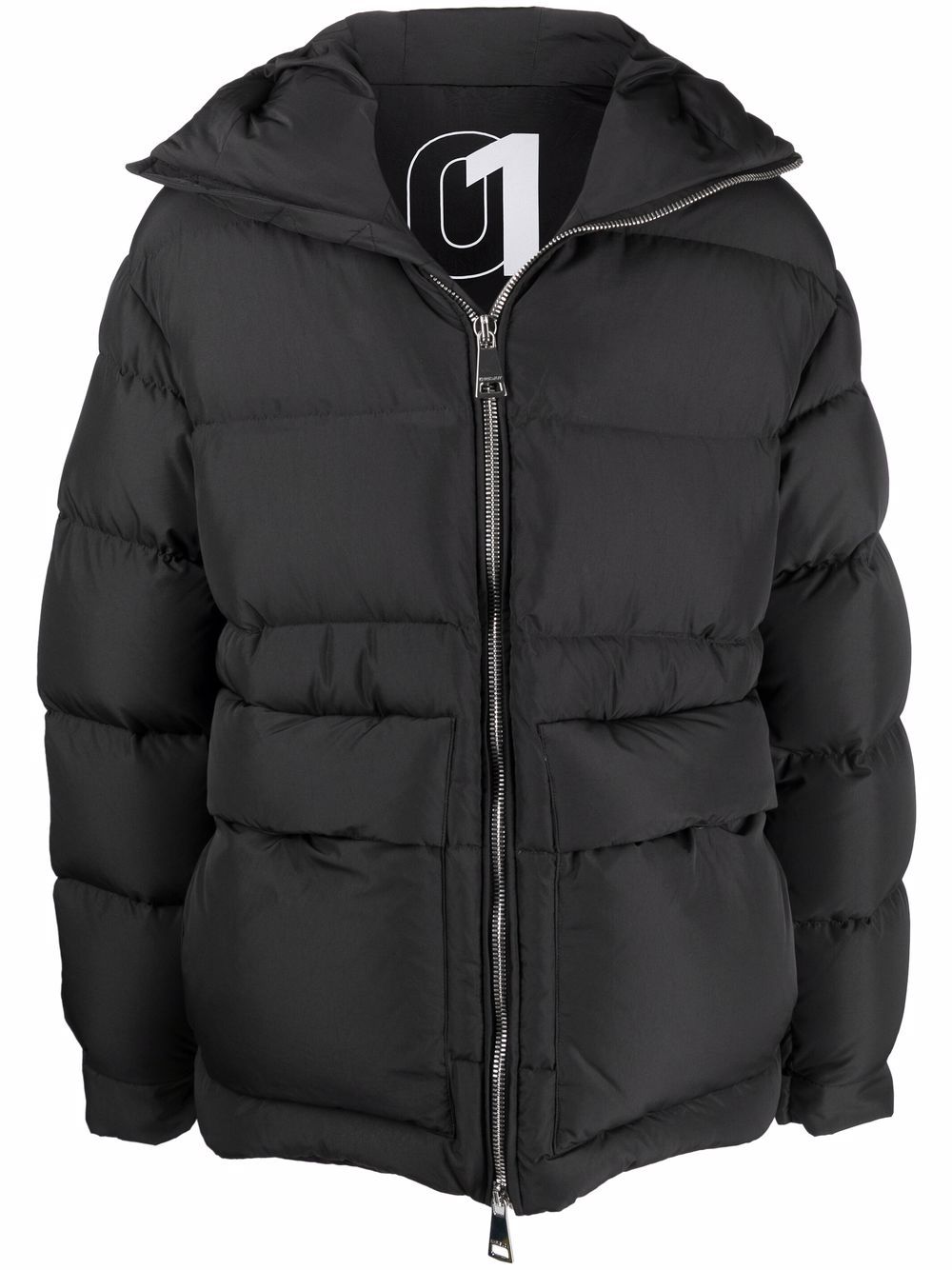 Hooded zip-up padded coat