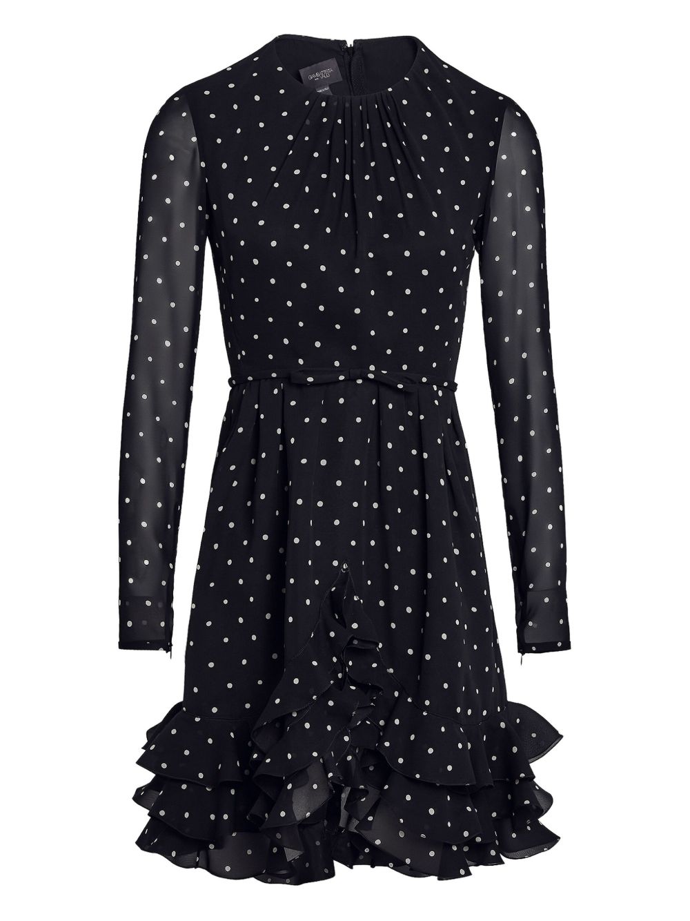 Polka-dot ruffled dress - Black