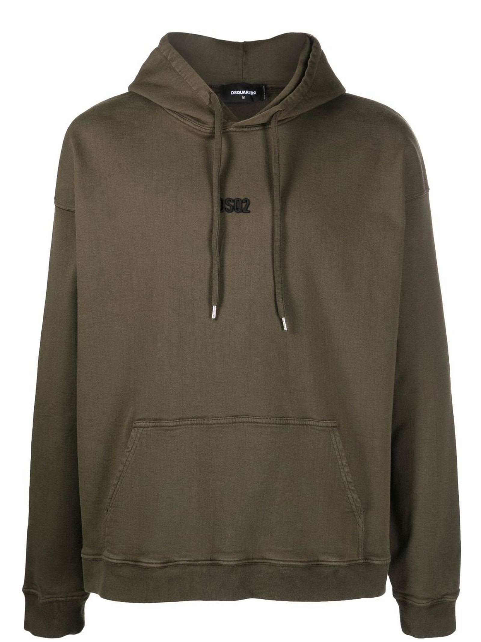 Embroidered-logo detail hoodie