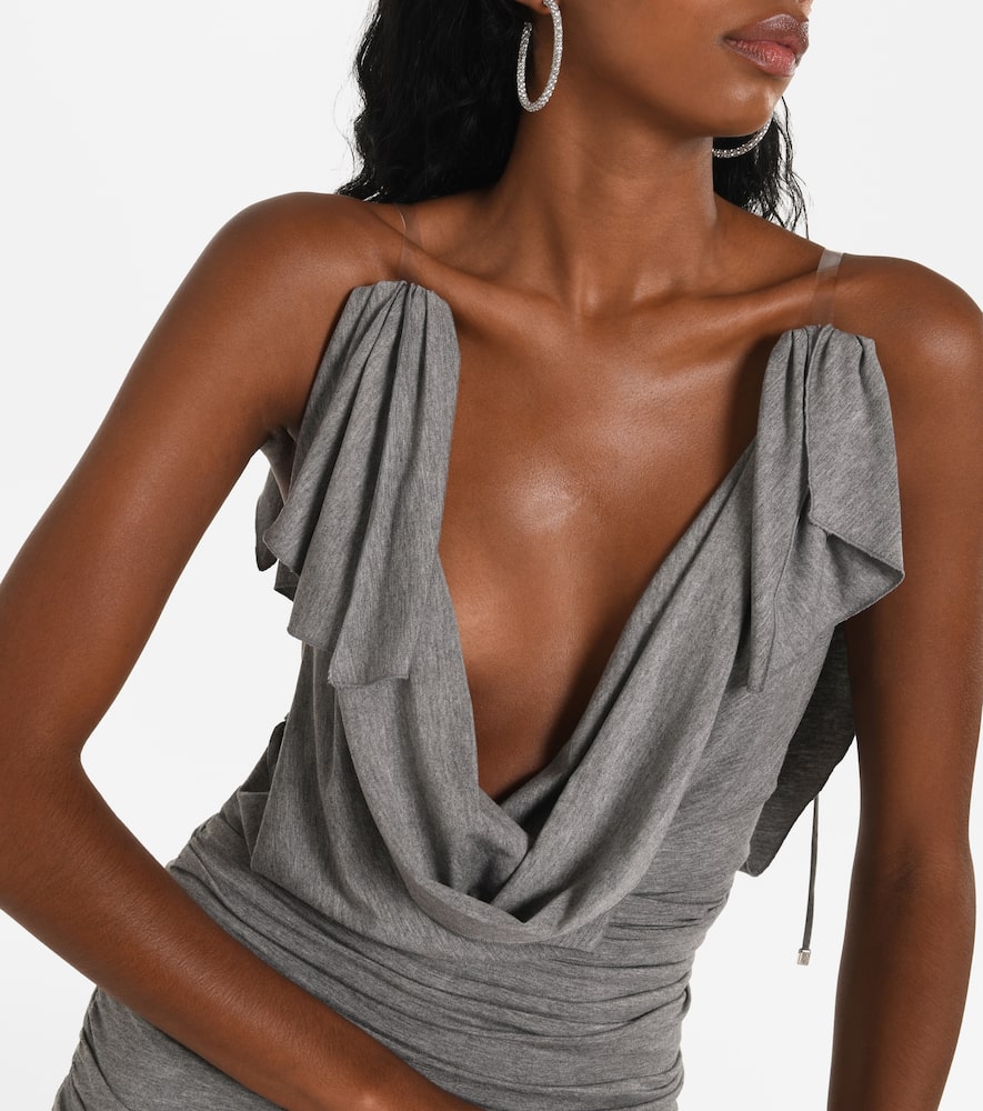 Draped jersey minidress
