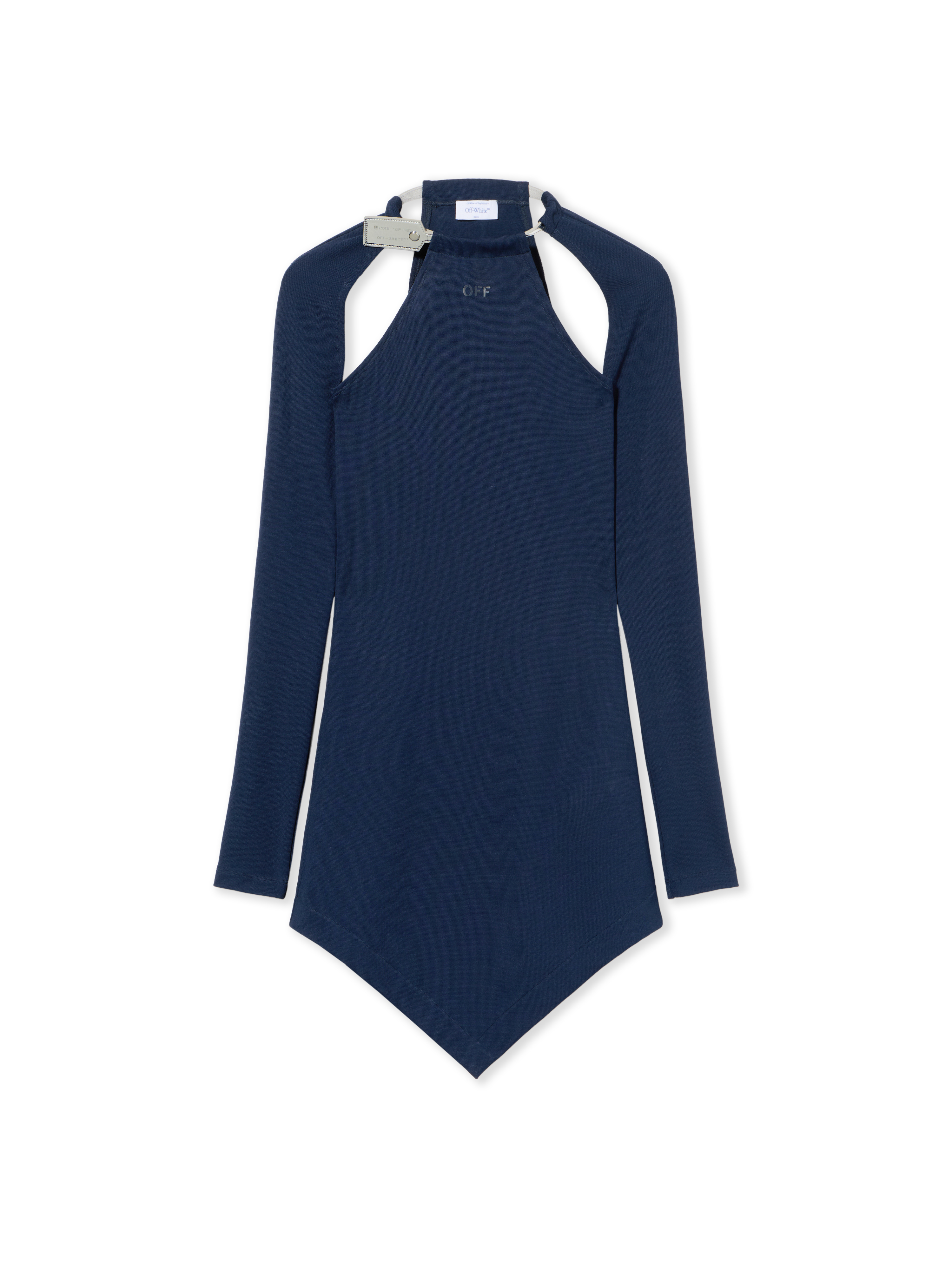 Heavy Jersey Silver Tie Mini Dress - Female Dresses Blue Iris