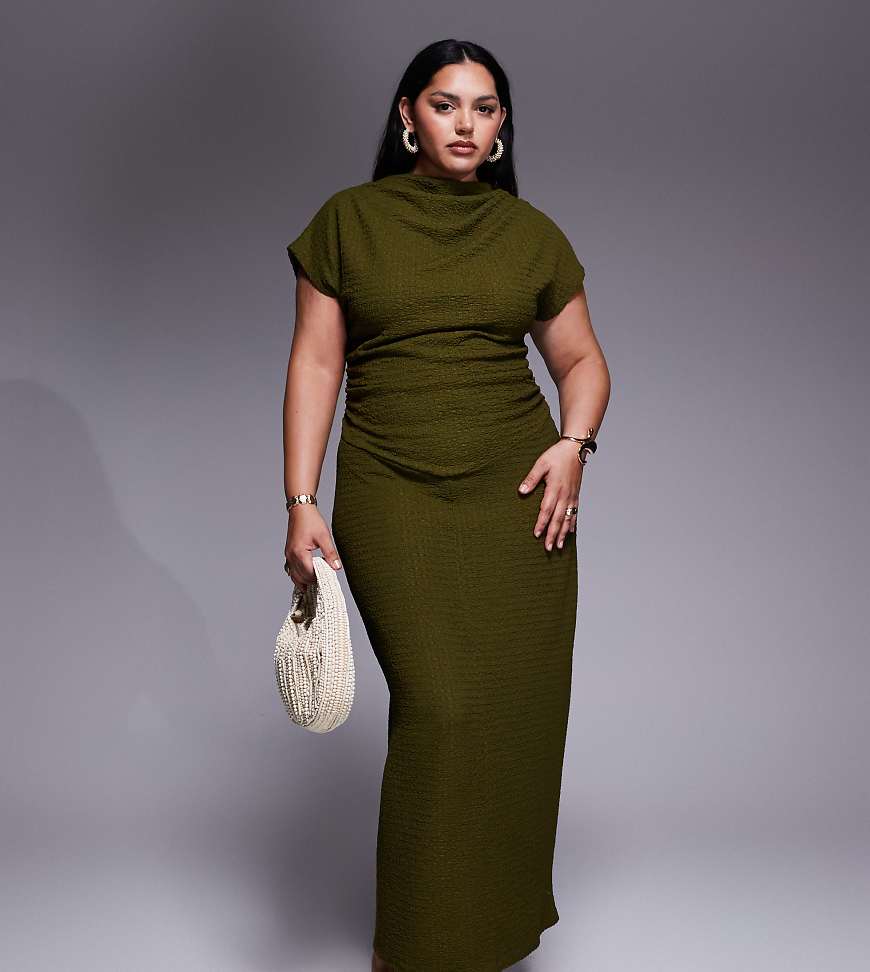 chiffon cowl neck maxi dress Chiffon Cowl-Neck Open-Back Gown in Snow - 2
