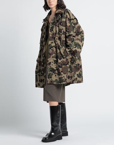 Woman Overcoat & Trench Coat Military green Size 0 Cotton