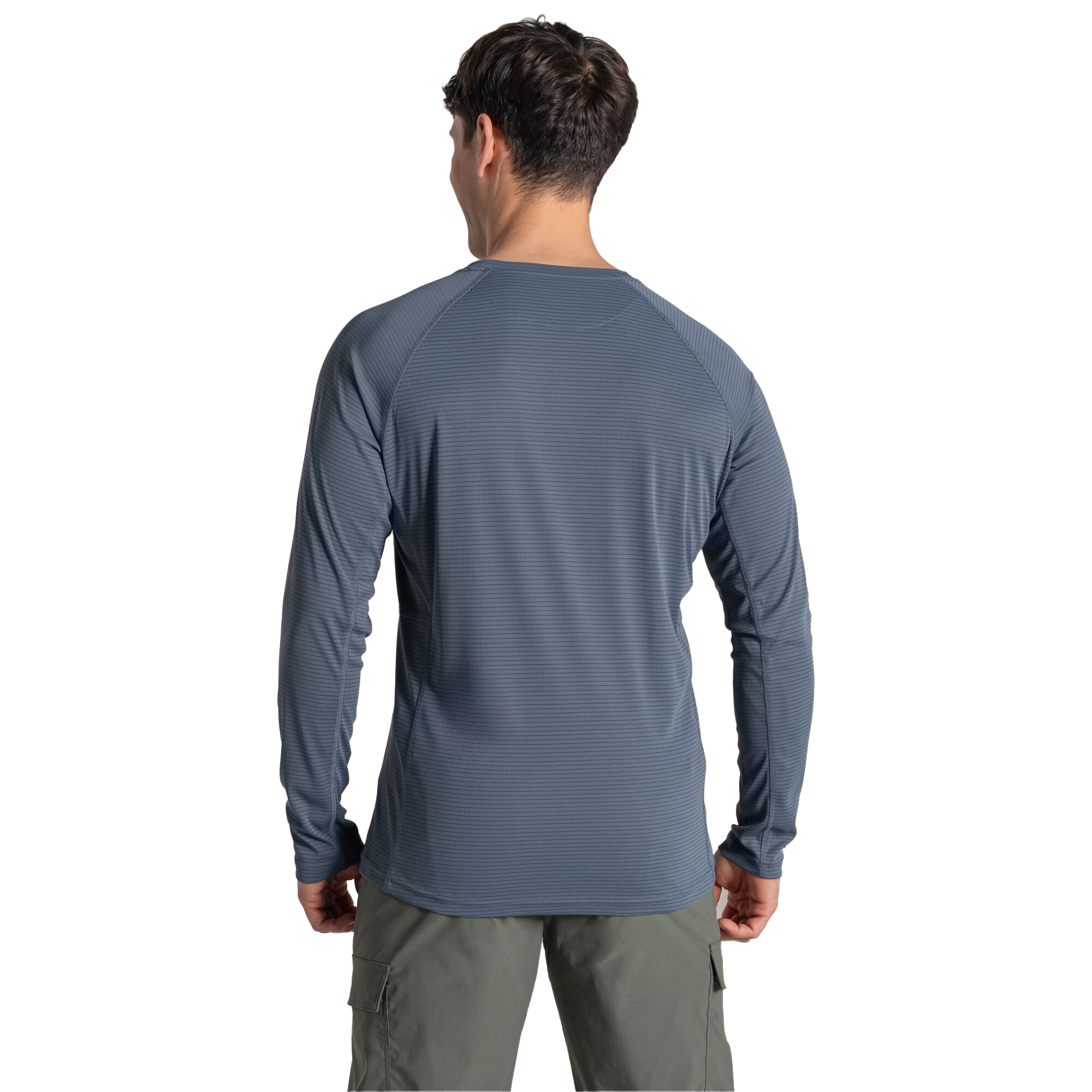 Craghoppers Mens SolarShield+ Nosilife Long-Sleeved T-Shirt Dark Pewter - Blue/Dark Grey - Large