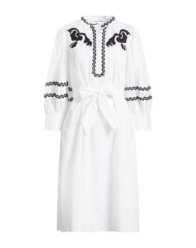 Woman Midi dress White Size 10 Cotton