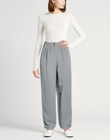 Woman Pants Grey Size 10 Viscose, Linen