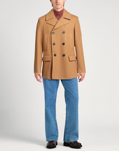 Man Coat Camel Size 40 Wool, Polyamide