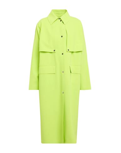 Woman Overcoat & Trench Coat Lime green Size 8 Polyamide, Elastane