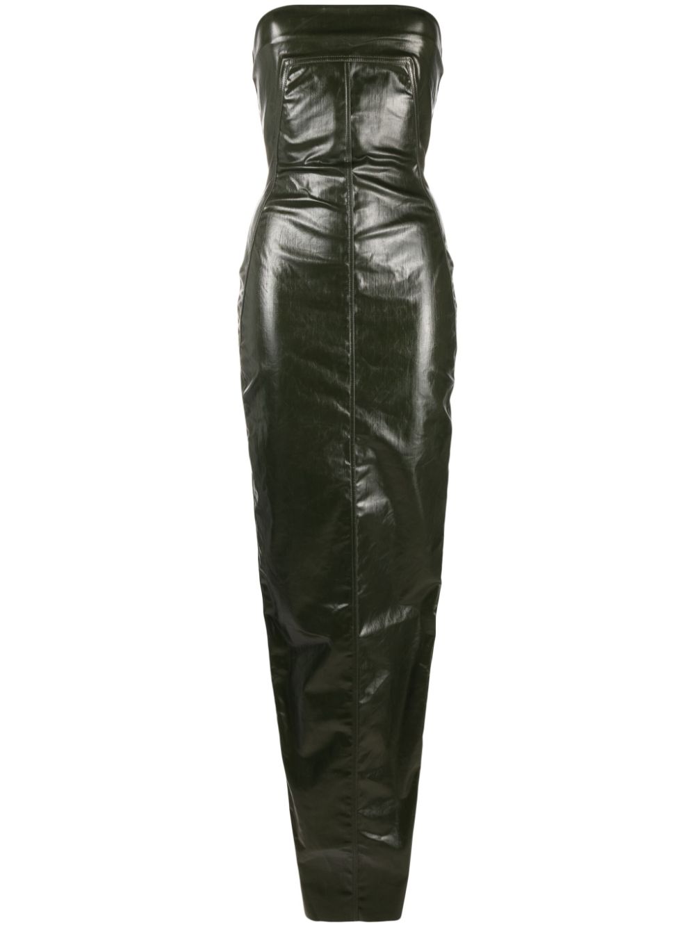 Bustier-style ruched gown - Green