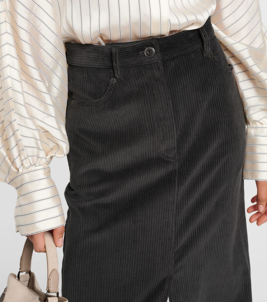 Cotton corduroy maxi skirt