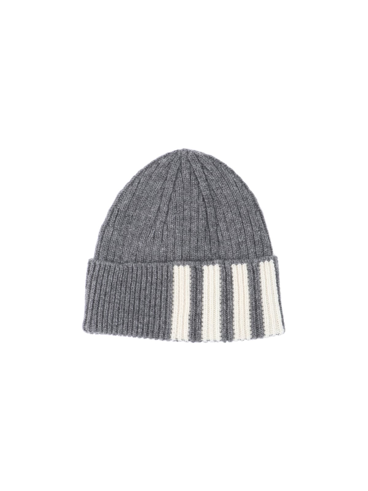 4-Bar stripe cashmere rib beanie
