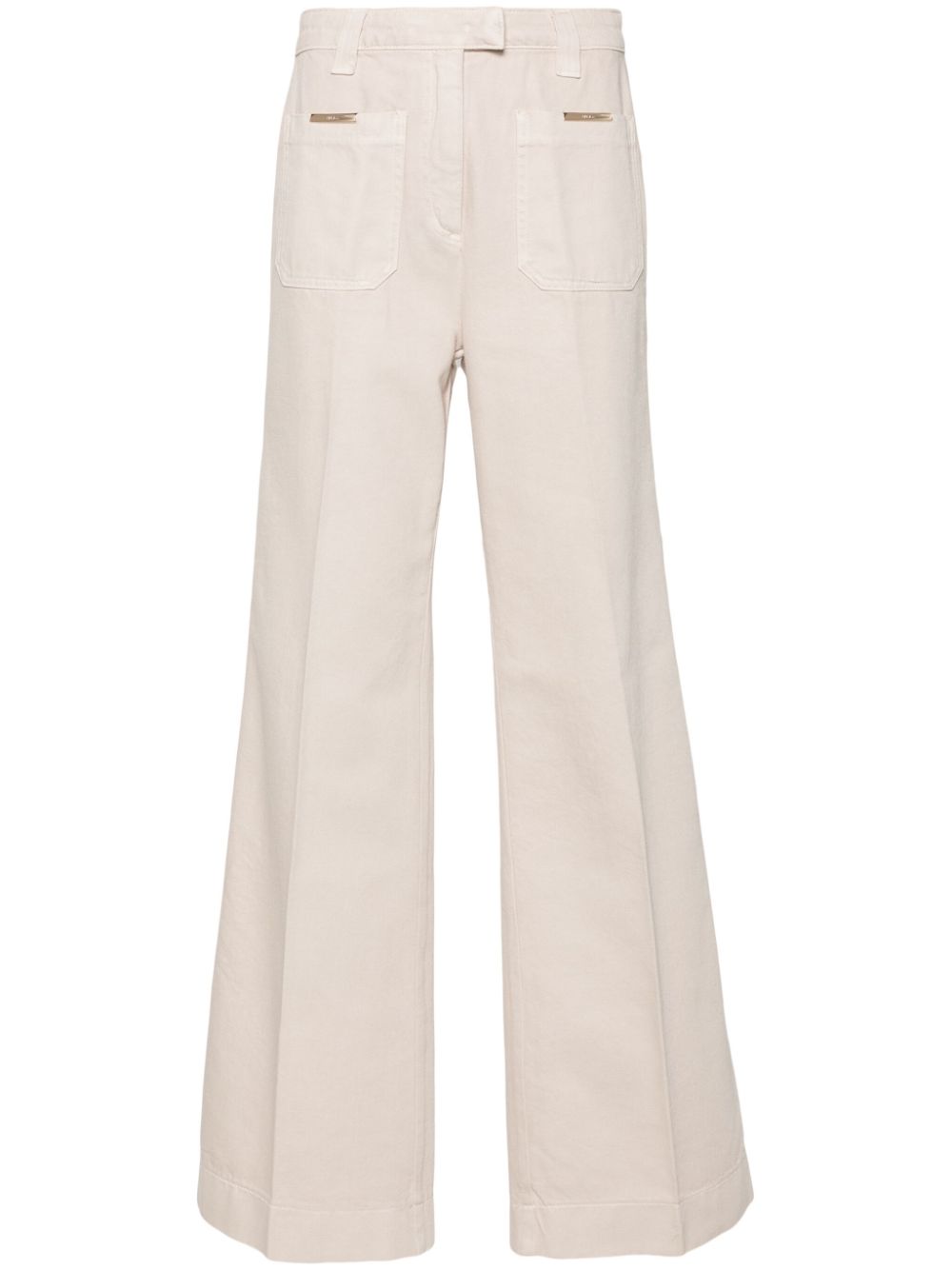 Cotton straigh-leg trousers - Neutrals