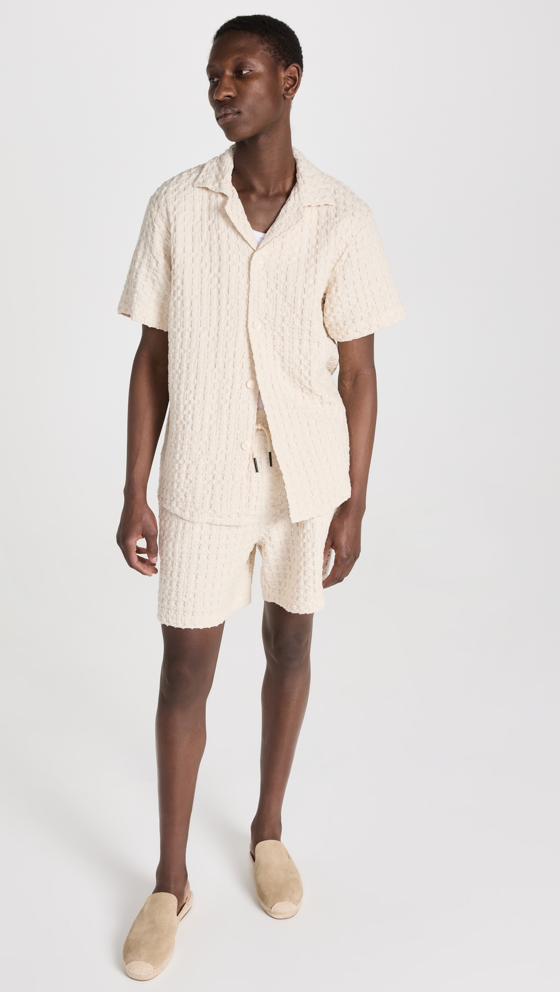 Cuba Waffle Shirt Ecru