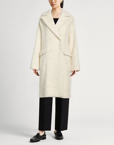 Woman Coat Ivory Size 0 Mohair wool, Wool, Polyamide, Alpaca wool