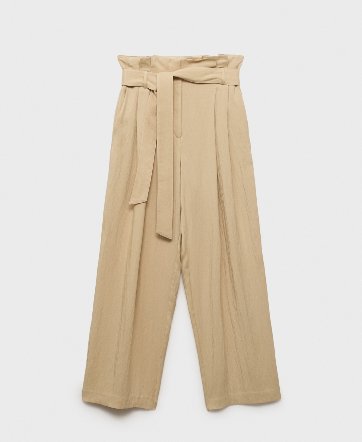 Women's Lyocell Paper bag Pants - Beige