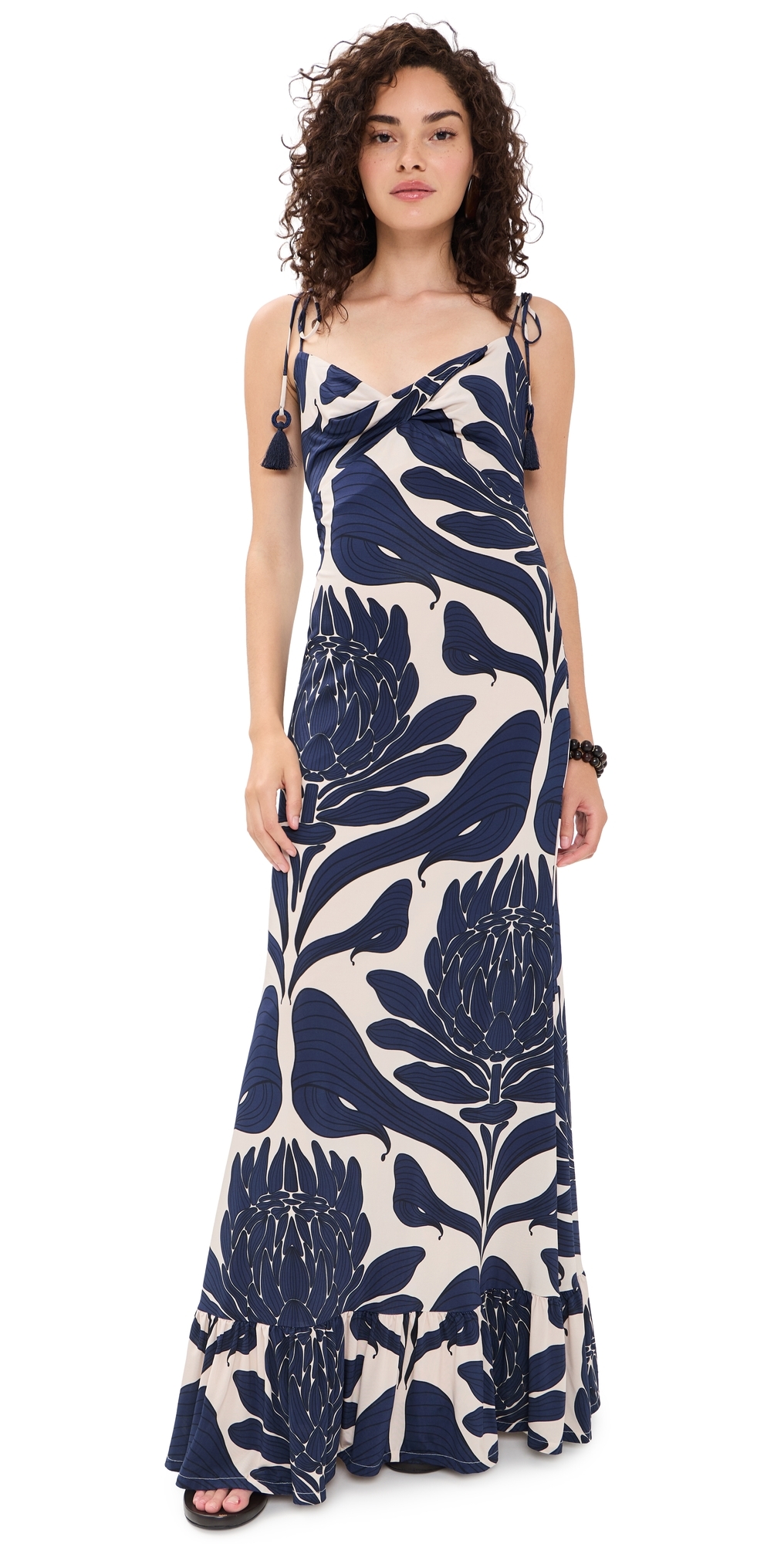 Una Esencia Maxi Dress Navy Floral Mosaique