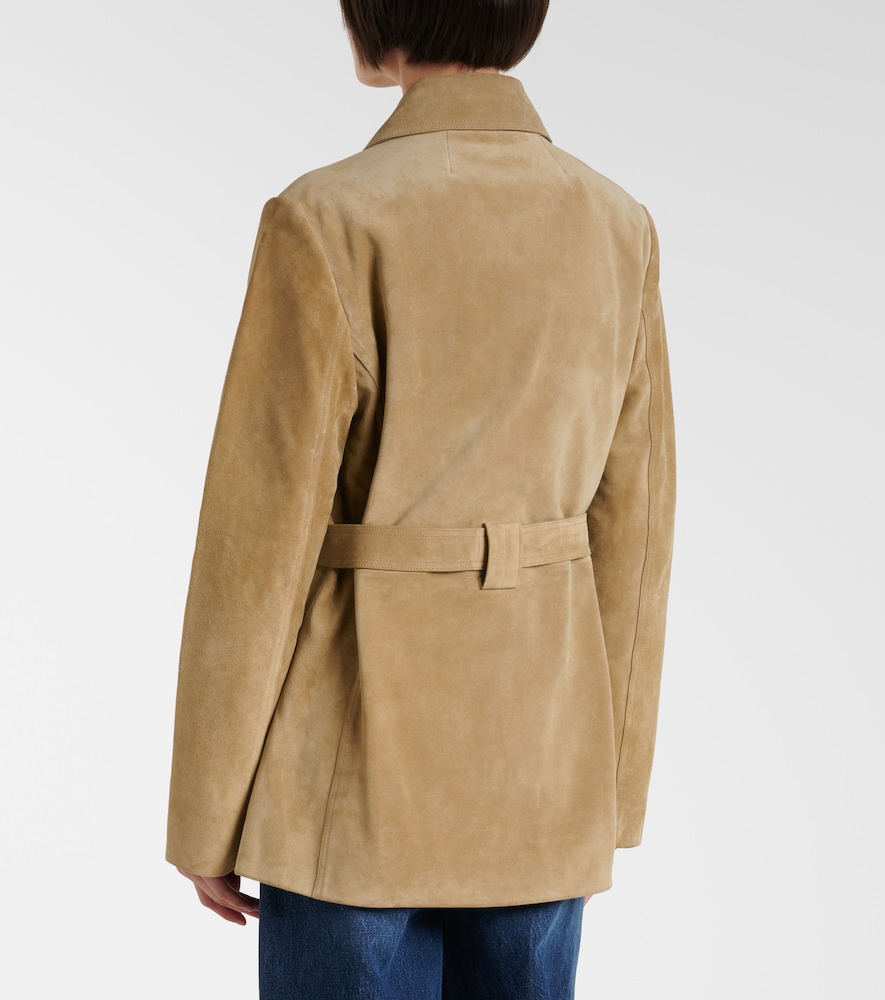Belted suede jacket