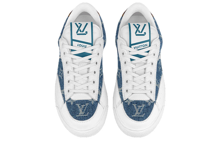 (WMNS) Charlie Sneakers 'White with Denim Monogram'