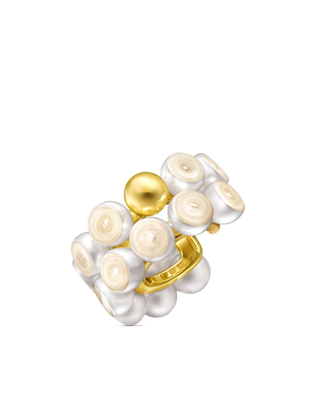 18kt yellow gold M/G Sliced Sphere pearl ear cuff