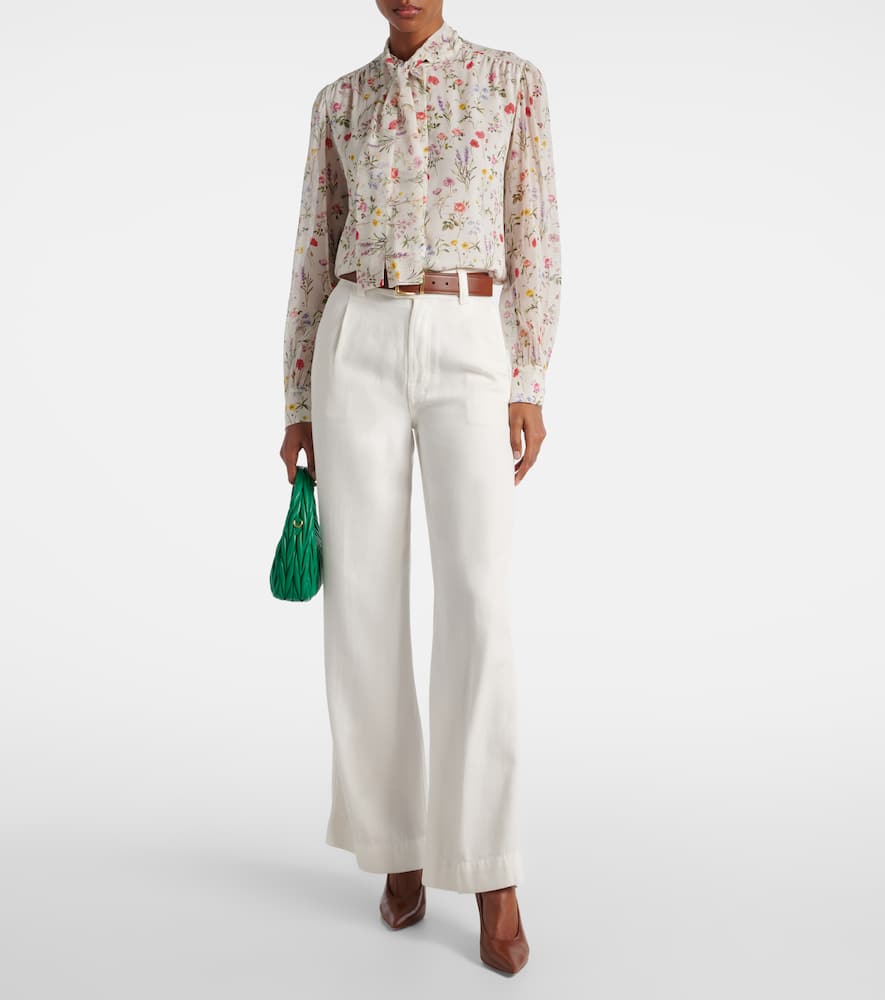 Printed silk blouse