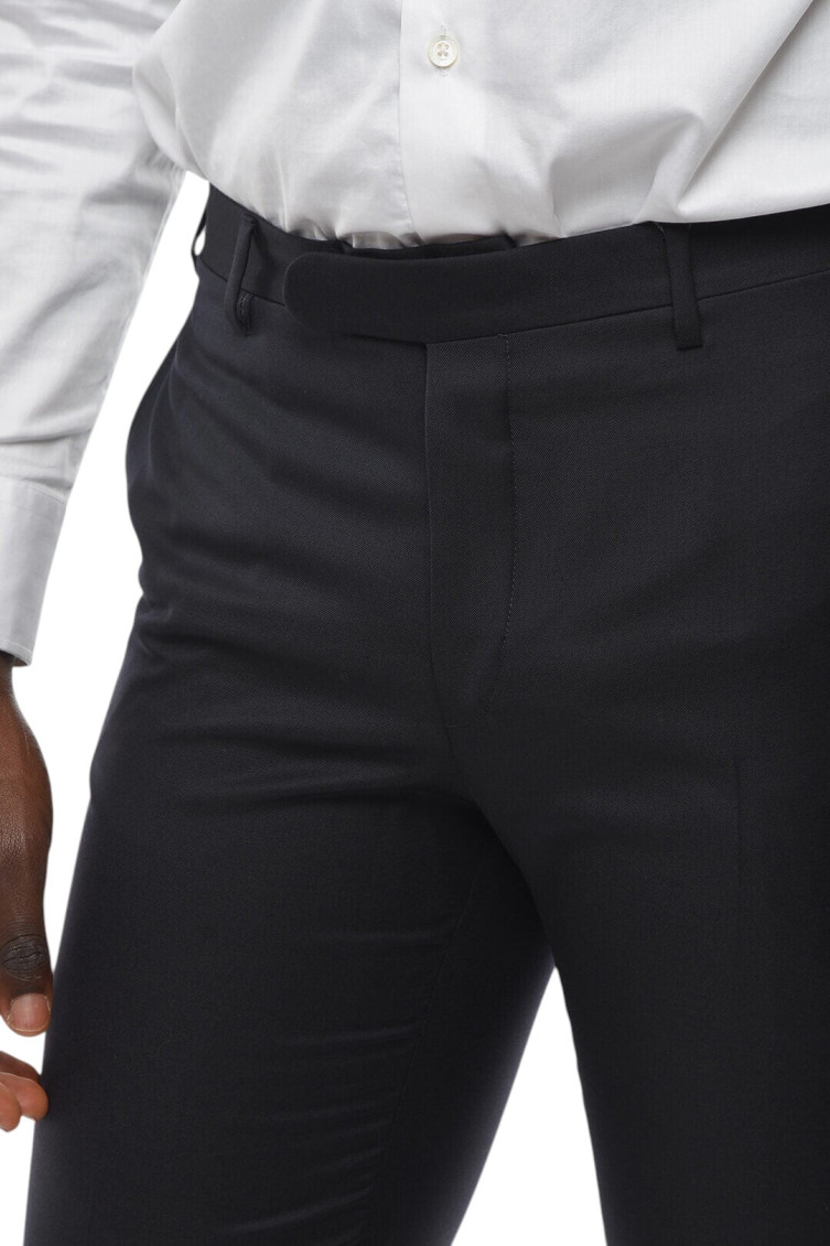 Dark Blue Solid Trousers