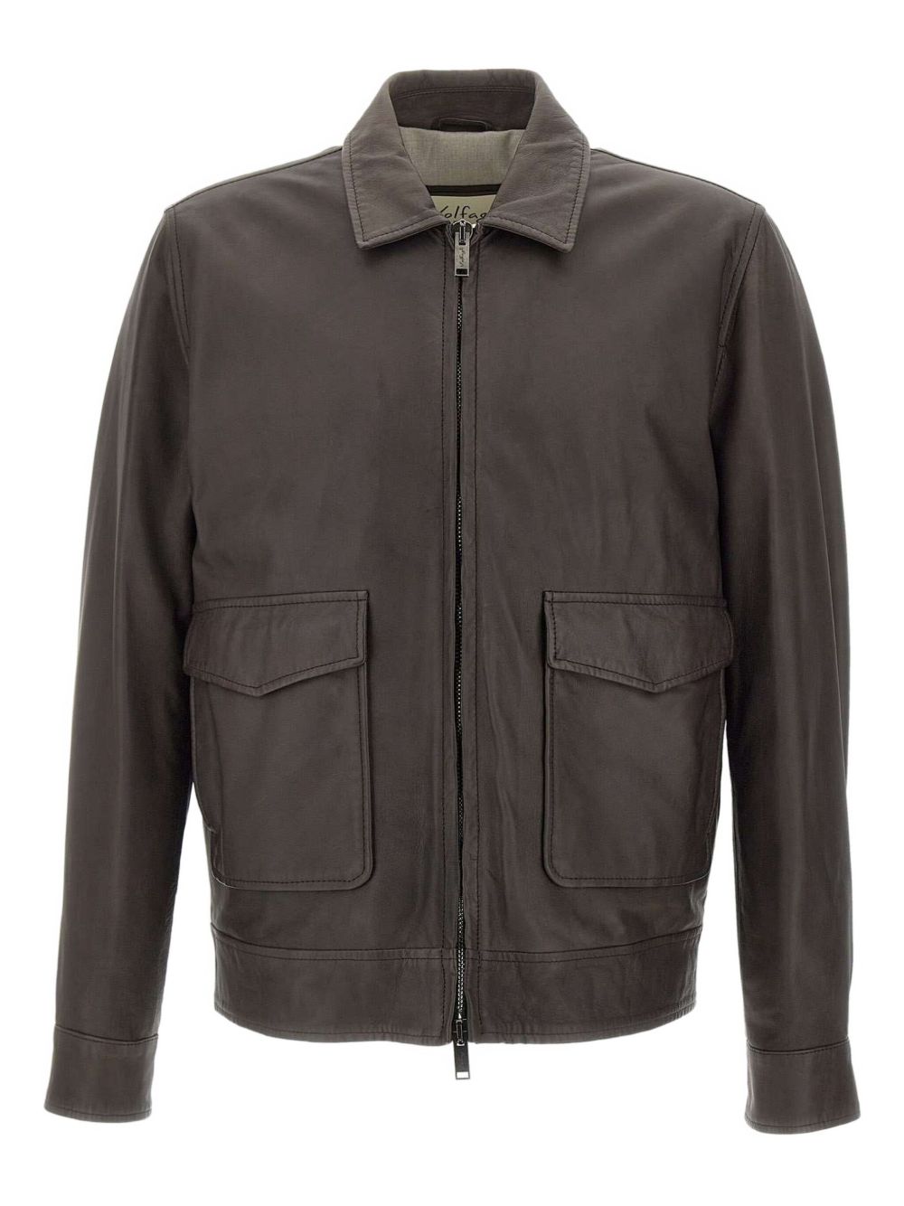 Flap-pocket zip-front jacket - Brown