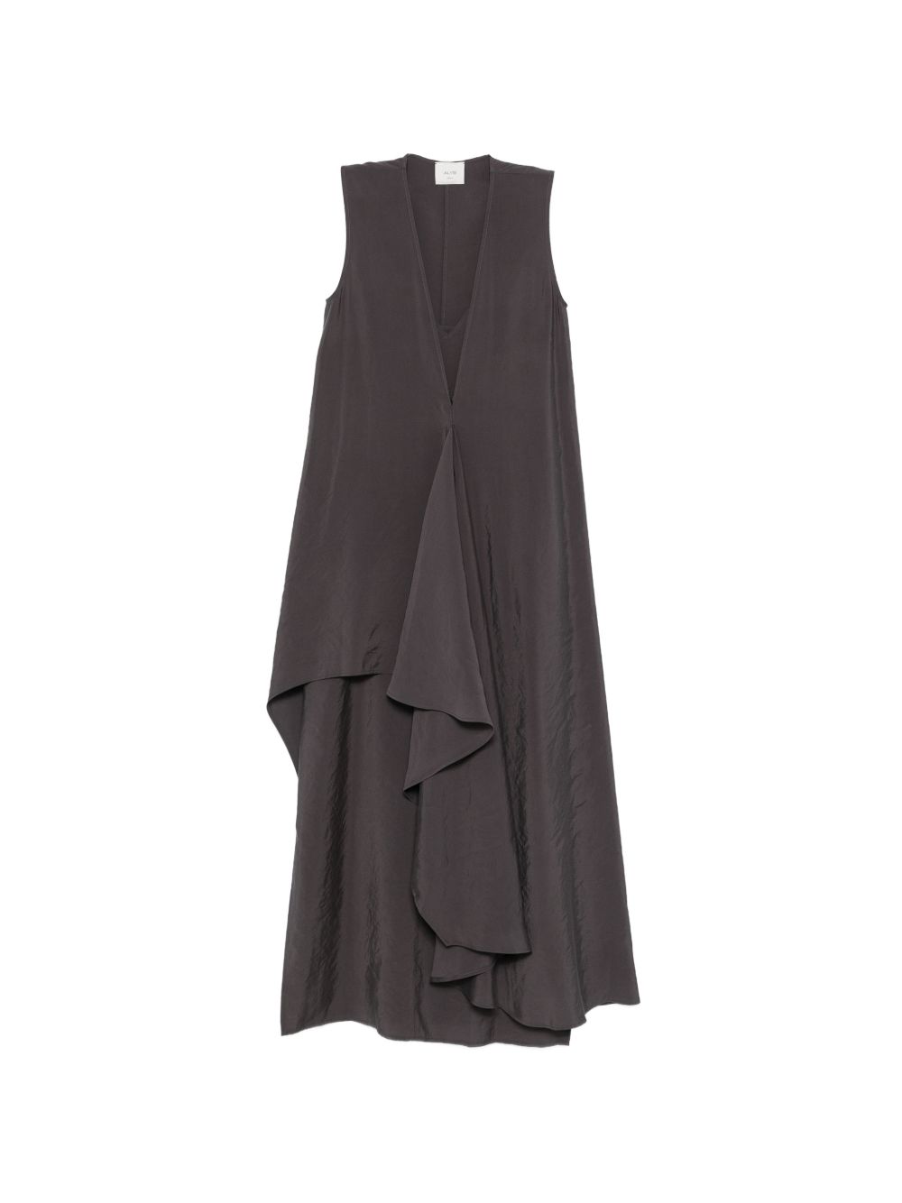 V-neck sleeveless ruffle detail Long dress