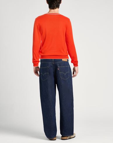 Man Sweater Coral Size XXL Linen, Cotton