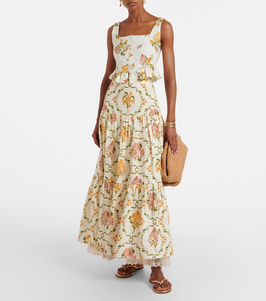 Anis Cordillera floral cotton maxi skirt