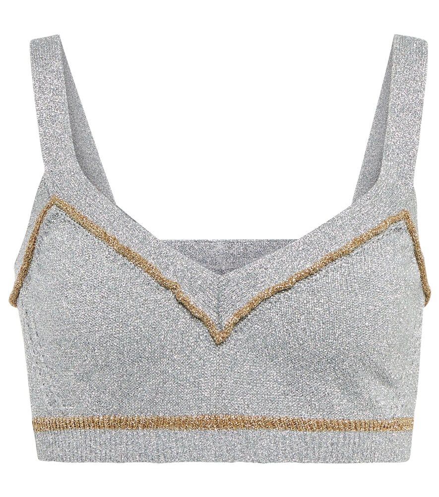 Metallic knit crop top