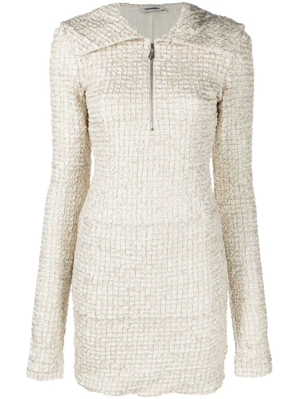 Dribbled ribbon minidress - Neutrals