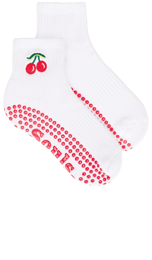 Souls. Very Cherry Grip Socks in White.  S/M also in