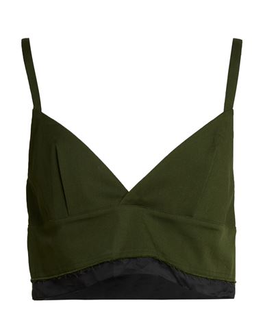 Woman Top Military green Size S Cotton, Elastane