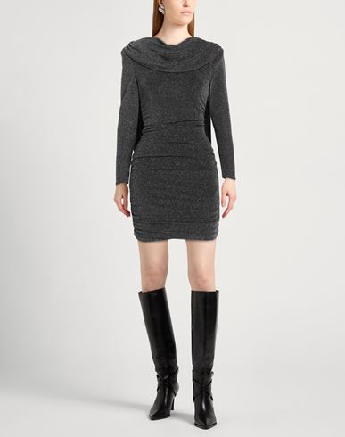 Woman Mini dress Gunmetal Size 4 Polyacrylic, Lurex, Elastane