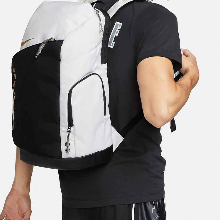 Hoops Elite Backpack 32L 'White Black Gold'