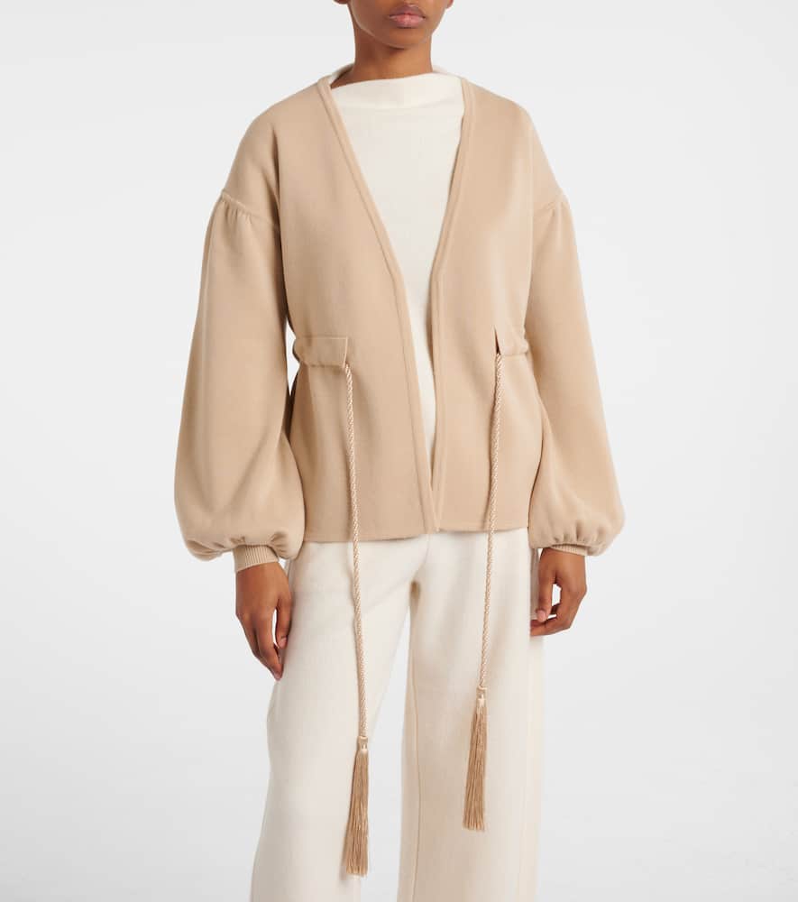 Tiberio belted virgin wool cardigan