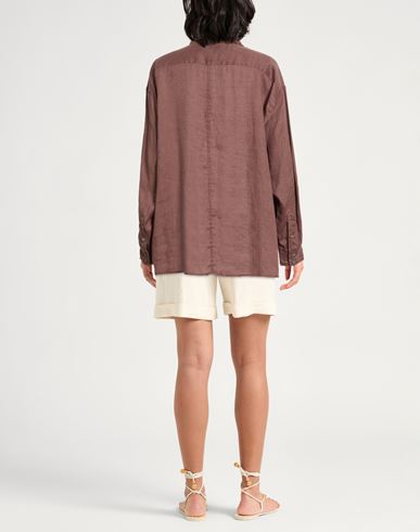 Woman Shirt Chocolate brown Size 8 Linen