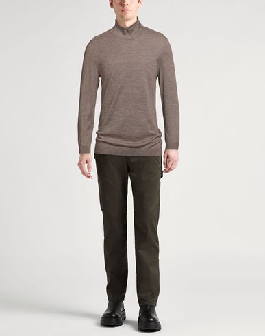 Man Turtleneck Khaki Size XL Alpaca wool, Silk
