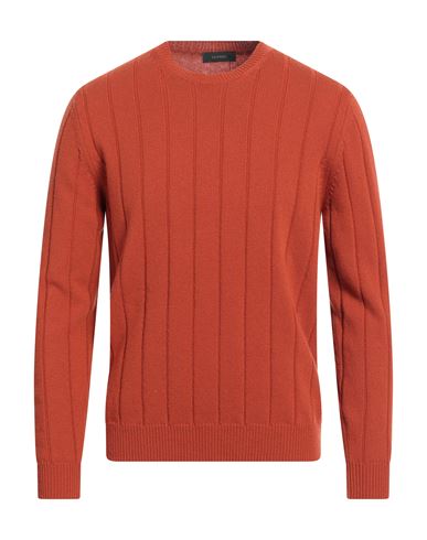 Zanone Man Sweater Rust Size 38 Virgin Wool, Cashmere