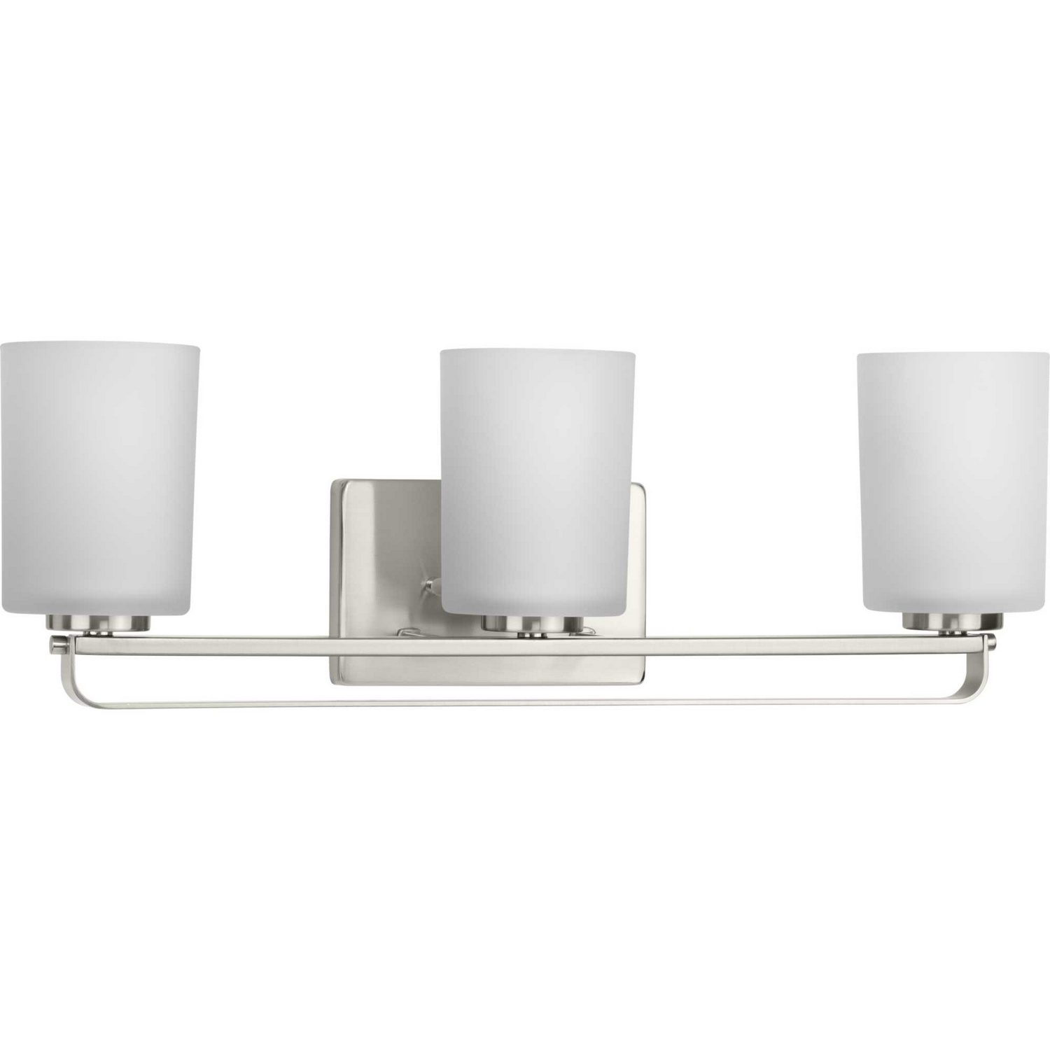 Brushed Nickel Three Light Bath Bracket from the League Collection